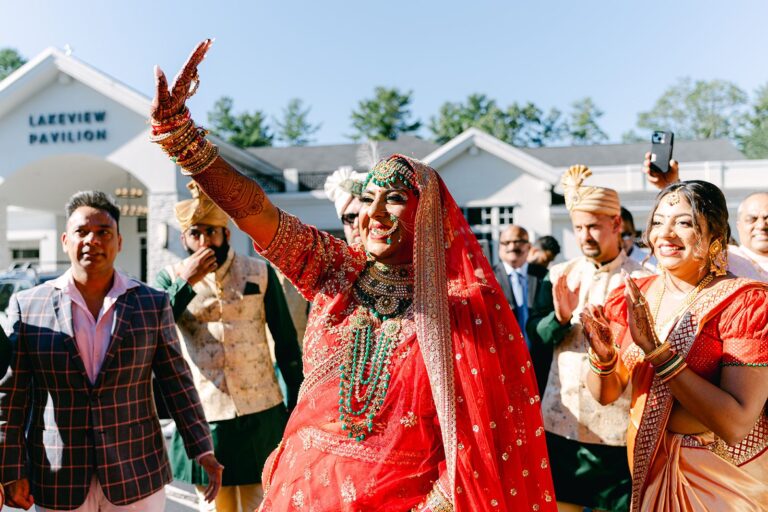 Bride celebrating with family and friends at Lakeview Pavilion in Foxborough, Massachusetts.